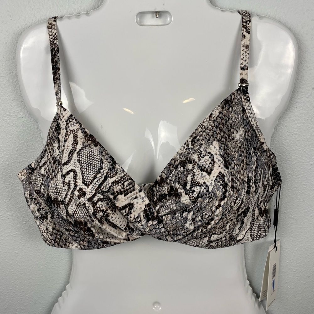 NWT Calvin Klein Snake Print Bikini Top Size XL